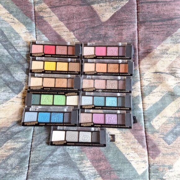 🌈 Hard Candy Monochrome Shadows – 10-Piece Bundle (8 New • 3 Used Once) - Picture 1 of 2